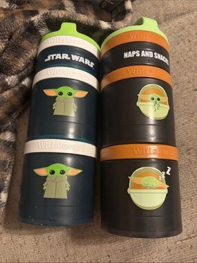 Whiskware Star Wars Grogu Stackable Snack Containers - Green, Orange & Black